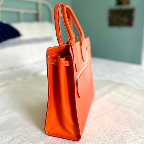 VINTAGE CLASSIC ORIGINAL DOONEY & BOURKE ALTO TASSEL HANDBAG ORANGE - Picture 5 of 7